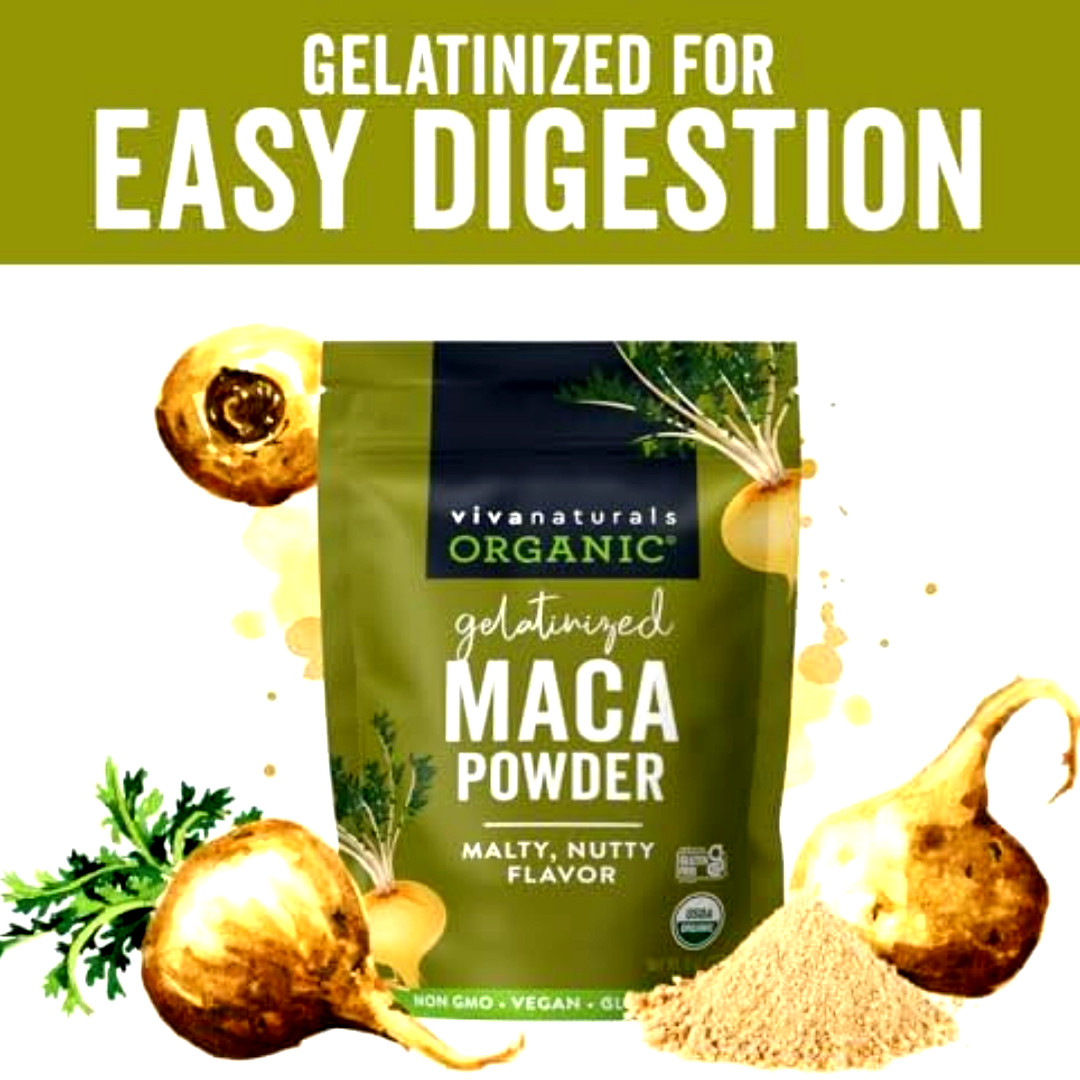 Viva Naturals Organic Maca Powder, Gelatinized, 8 oz – 8 Ounce (Pack of 1)