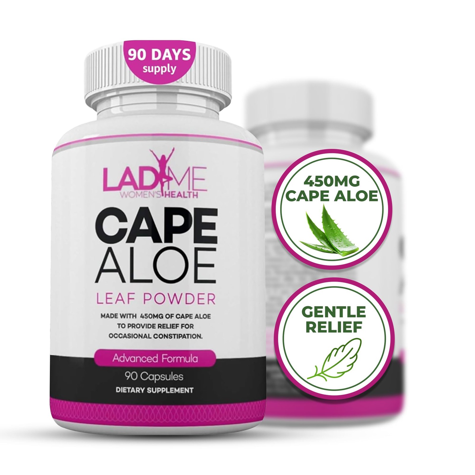 Pure Cape Aloe Herbal Laxative for Constipation Relief – 90 Count (Pack of 1)