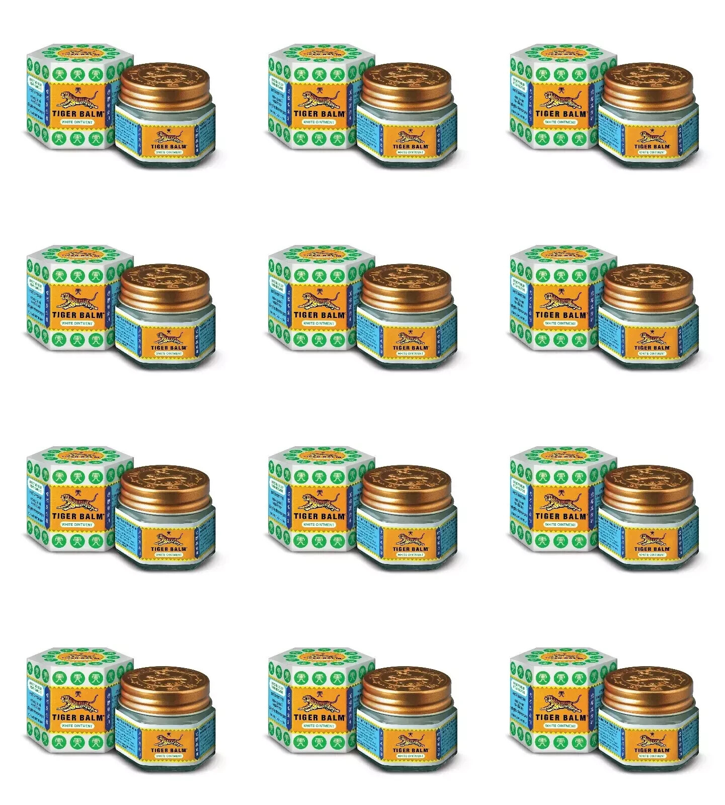 12 X Tiger Balm White | Stuffy Nose & Headache Relief | 9ml Each | Exp: 03/2028
