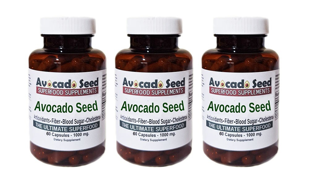 180 Avocado Seed Powder Capsules -Digestion,Blood Sugar,Cholesterol,Gut Bacteria