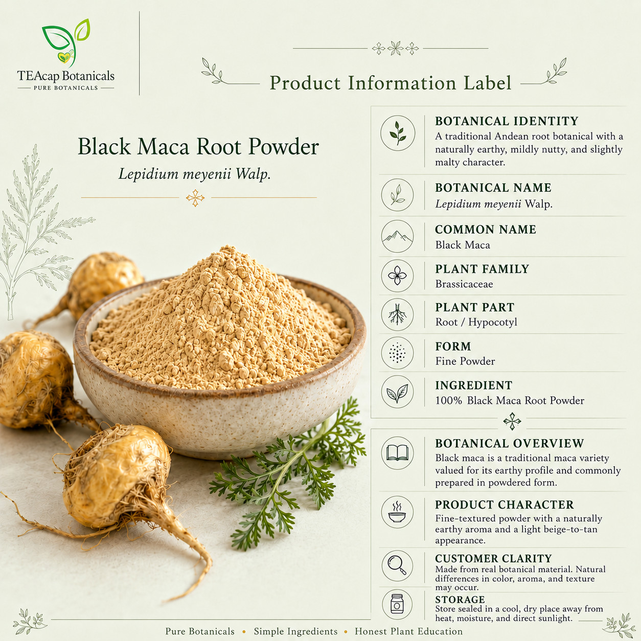 Black Maca Root Powder Pure Fine Lepidium Meyenii Bulk 1oz-32 oz Premium Milled